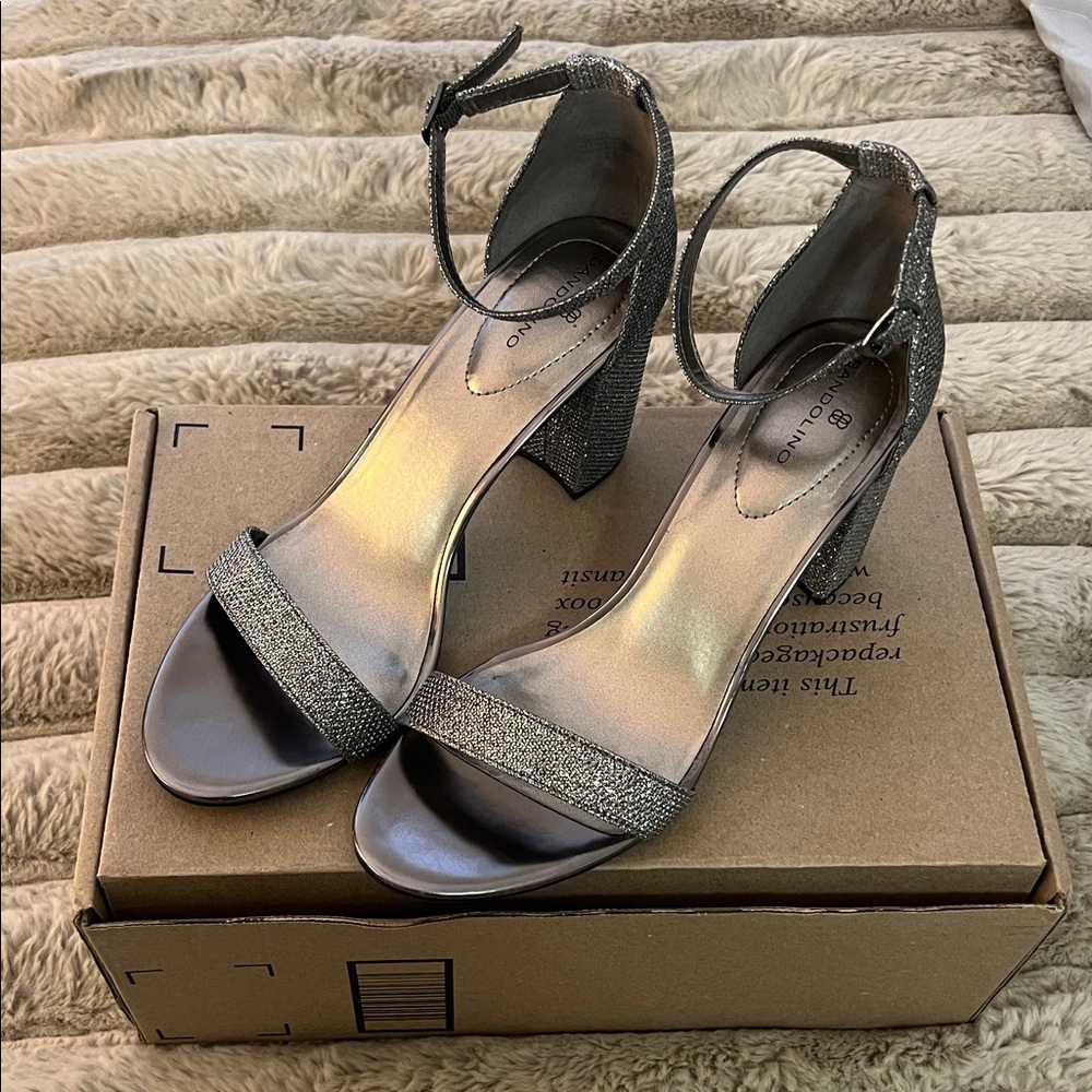 Elegant Gunmetal Block Heel